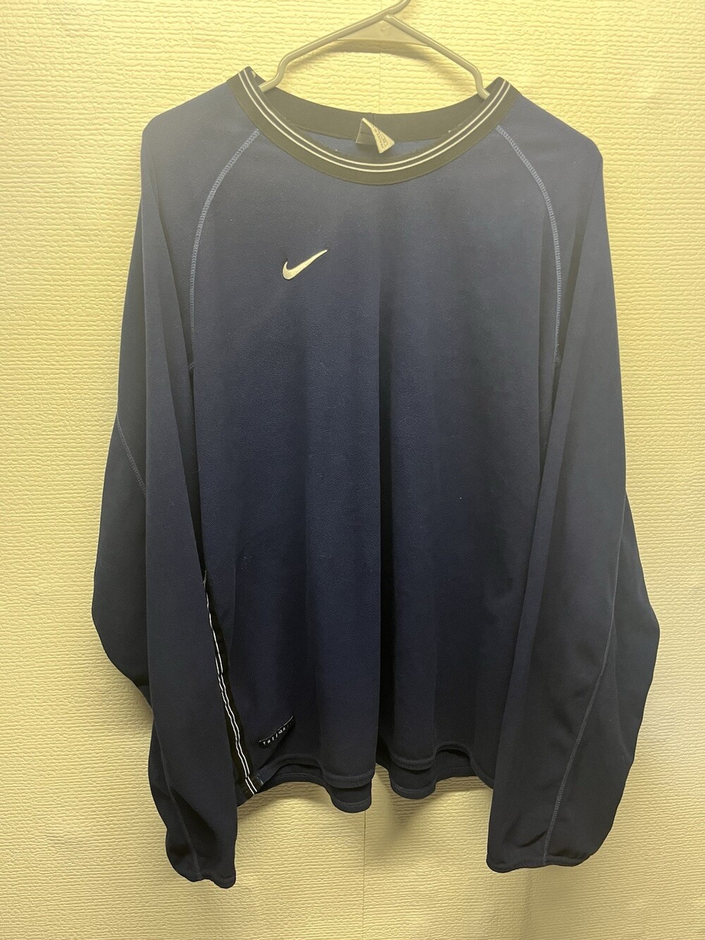 Vintage 90s Y2k Nike Therma Fit Long Sleeve Blue Shirt Men's Size XL Embroidered